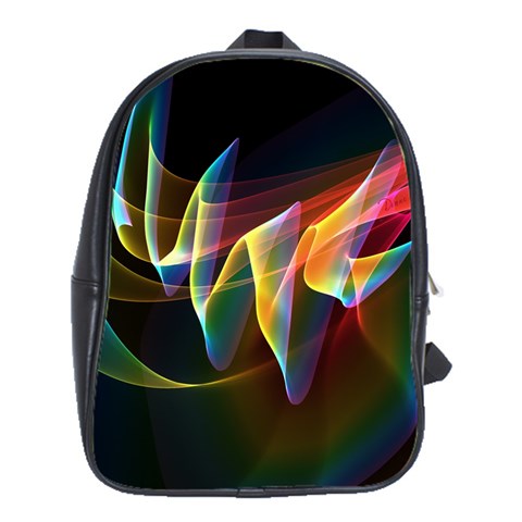 Northern Lights, Abstract Rainbow Aurora School Bag (Large) from ArtsNow.com Front