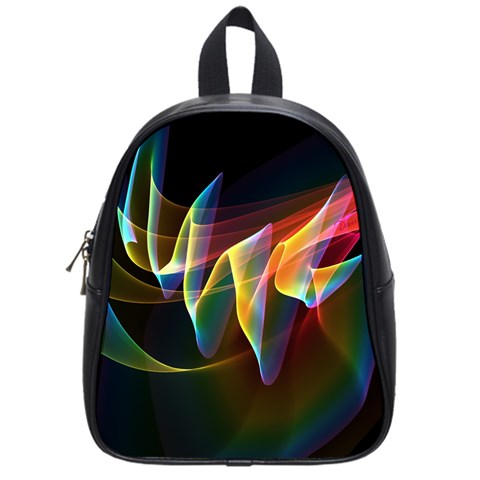 Northern Lights, Abstract Rainbow Aurora School Bag (Small) from ArtsNow.com Front