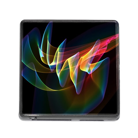 Northern Lights, Abstract Rainbow Aurora Memory Card Reader with Storage (Square) from ArtsNow.com Front