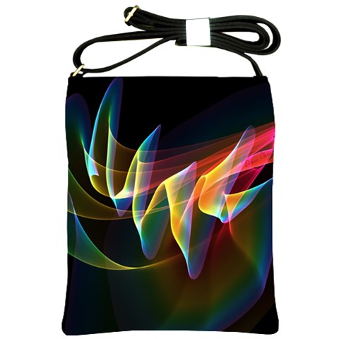 Northern Lights, Abstract Rainbow Aurora Shoulder Sling Bag from ArtsNow.com Front