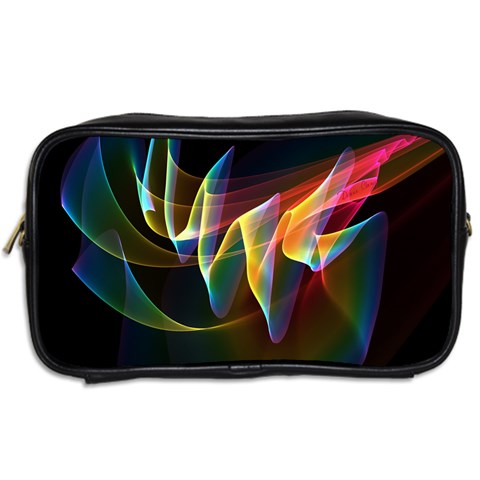 Northern Lights, Abstract Rainbow Aurora Travel Toiletry Bag (Two Sides) from ArtsNow.com Back