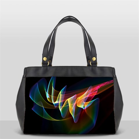 Northern Lights, Abstract Rainbow Aurora Oversize Office Handbag (One Side) from ArtsNow.com Front