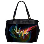 Northern Lights, Abstract Rainbow Aurora Oversize Office Handbag (Two Sides)