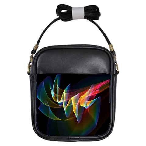 Northern Lights, Abstract Rainbow Aurora Girl s Sling Bag from ArtsNow.com Front