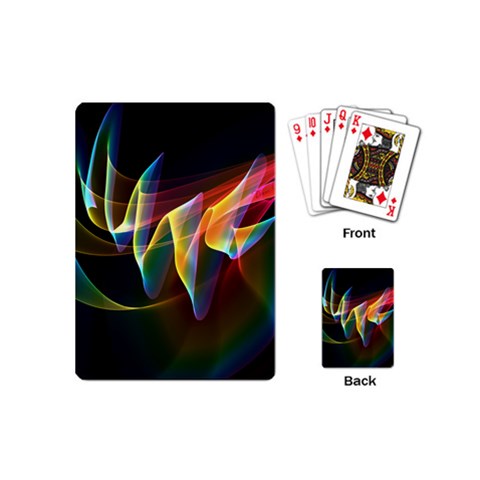 Northern Lights, Abstract Rainbow Aurora Playing Cards (Mini) from ArtsNow.com Back