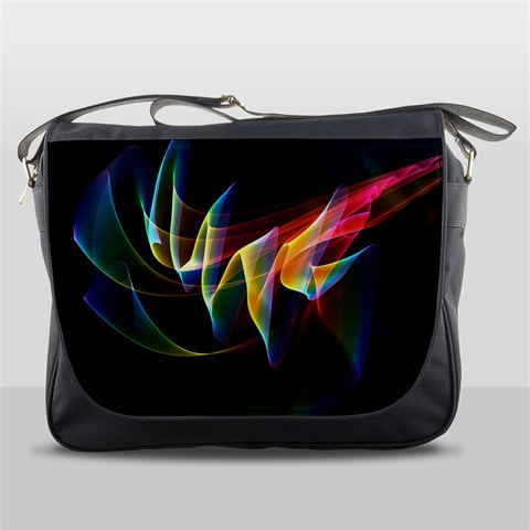 Northern Lights, Abstract Rainbow Aurora Messenger Bag from ArtsNow.com Front