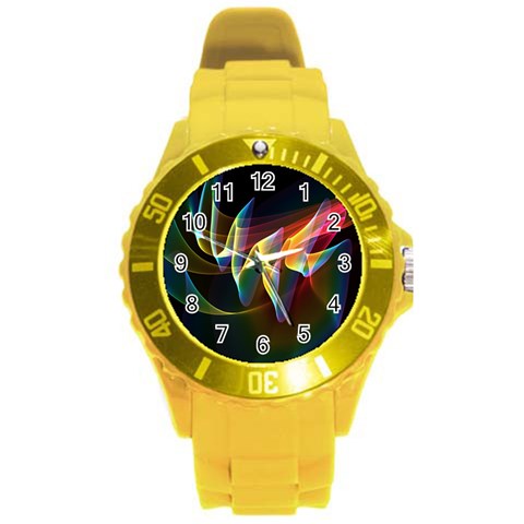 Northern Lights, Abstract Rainbow Aurora Plastic Sport Watch (Large) from ArtsNow.com Front