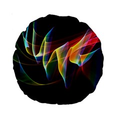 Northern Lights, Abstract Rainbow Aurora 15  Premium Round Cushion  from ArtsNow.com Front