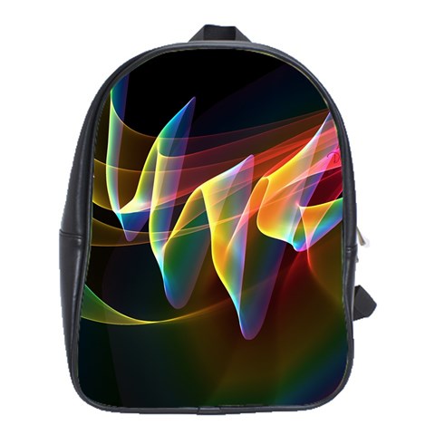 Northern Lights, Abstract Rainbow Aurora School Bag (XL) from ArtsNow.com Front