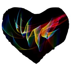 Northern Lights, Abstract Rainbow Aurora 19  Premium Heart Shape Cushion from ArtsNow.com Front