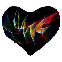 Northern Lights, Abstract Rainbow Aurora 19  Premium Heart Shape Cushion from ArtsNow.com Back