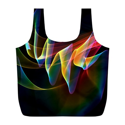 Northern Lights, Abstract Rainbow Aurora Reusable Bag (L) from ArtsNow.com Front