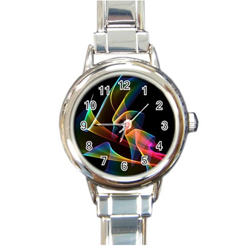 Crystal Rainbow, Abstract Winds Of Love  Round Italian Charm Watch from ArtsNow.com Front