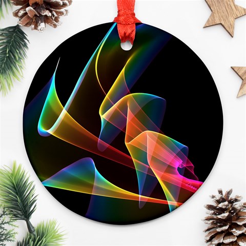 Crystal Rainbow, Abstract Winds Of Love  Round Ornament from ArtsNow.com Front