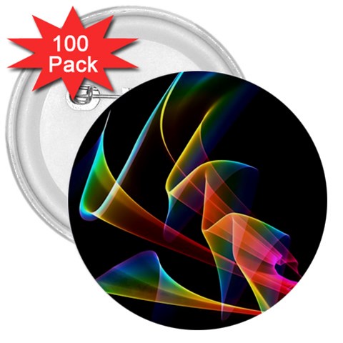 Crystal Rainbow, Abstract Winds Of Love  3  Button (100 pack) from ArtsNow.com Front