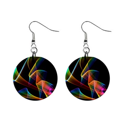 Crystal Rainbow, Abstract Winds Of Love  Mini Button Earrings from ArtsNow.com Front