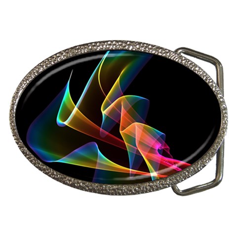 Crystal Rainbow, Abstract Winds Of Love  Belt Buckle (Oval) from ArtsNow.com Front