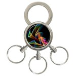 Crystal Rainbow, Abstract Winds Of Love  3-Ring Key Chain