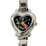 Crystal Rainbow, Abstract Winds Of Love  Heart Italian Charm Watch 