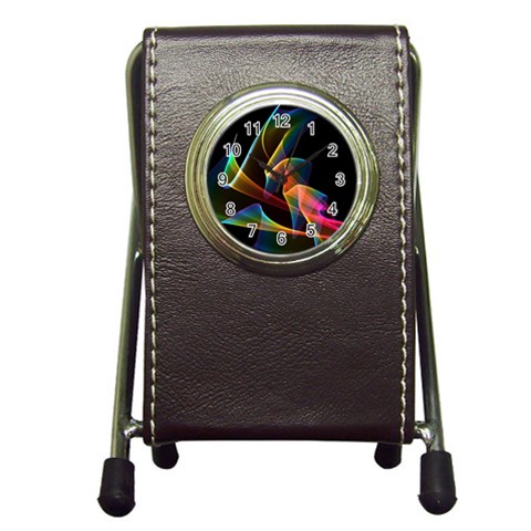 Crystal Rainbow, Abstract Winds Of Love  Stationery Holder Clock from ArtsNow.com Front