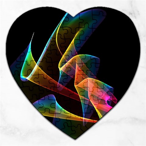 Crystal Rainbow, Abstract Winds Of Love  Jigsaw Puzzle (Heart) from ArtsNow.com Front