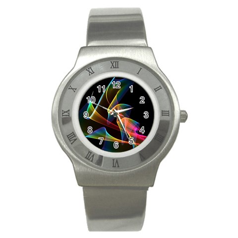 Crystal Rainbow, Abstract Winds Of Love  Stainless Steel Watch (Slim) from ArtsNow.com Front