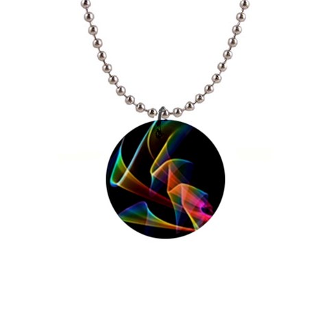 Crystal Rainbow, Abstract Winds Of Love  Button Necklace from ArtsNow.com Front