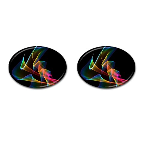 Crystal Rainbow, Abstract Winds Of Love  Cufflinks (Oval) from ArtsNow.com Front(Pair)