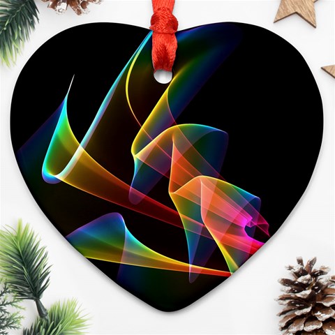 Crystal Rainbow, Abstract Winds Of Love  Heart Ornament (Two Sides) from ArtsNow.com Back