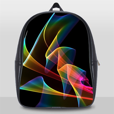 Crystal Rainbow, Abstract Winds Of Love  School Bag (Large) from ArtsNow.com Front