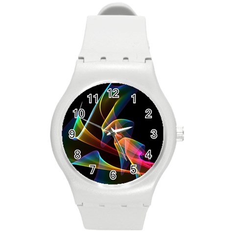 Crystal Rainbow, Abstract Winds Of Love  Plastic Sport Watch (Medium) from ArtsNow.com Front