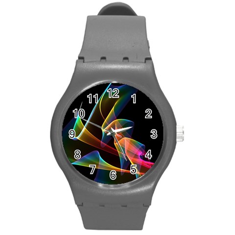 Crystal Rainbow, Abstract Winds Of Love  Plastic Sport Watch (Medium) from ArtsNow.com Front