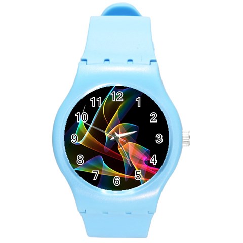 Crystal Rainbow, Abstract Winds Of Love  Plastic Sport Watch (Medium) from ArtsNow.com Front