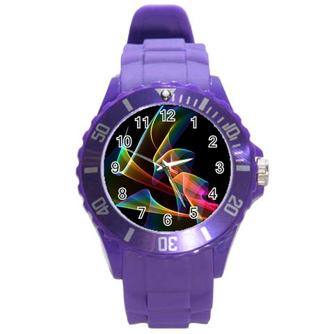 Crystal Rainbow, Abstract Winds Of Love  Plastic Sport Watch (Large) from ArtsNow.com Front