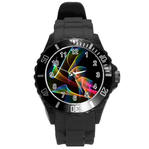 Crystal Rainbow, Abstract Winds Of Love  Plastic Sport Watch (Large) from ArtsNow.com Front