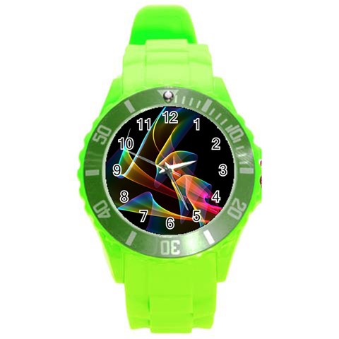 Crystal Rainbow, Abstract Winds Of Love  Plastic Sport Watch (Large) from ArtsNow.com Front