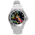 Crystal Rainbow, Abstract Winds Of Love  Plastic Sport Watch (Large)