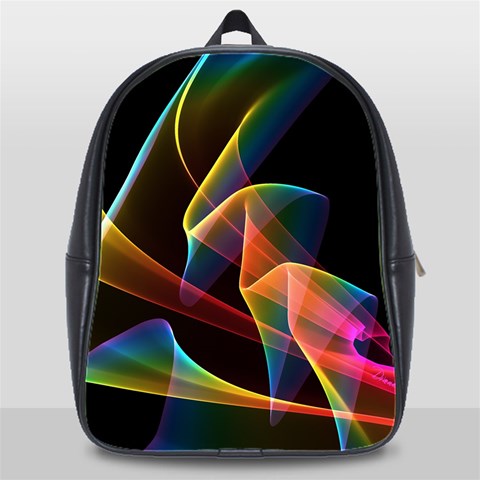 Crystal Rainbow, Abstract Winds Of Love  School Bag (XL) from ArtsNow.com Front