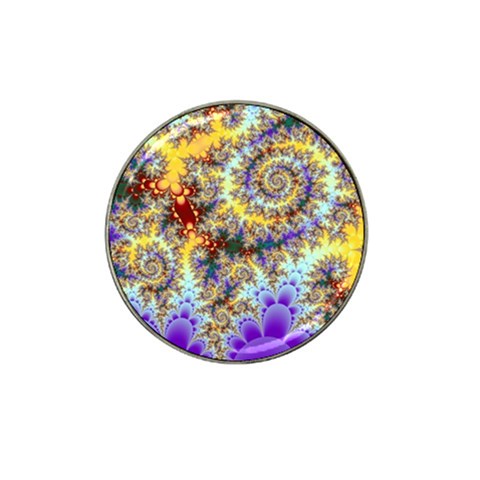 Desert Winds, Abstract Gold Purple Cactus  Golf Ball Marker (for Hat Clip) from ArtsNow.com Front