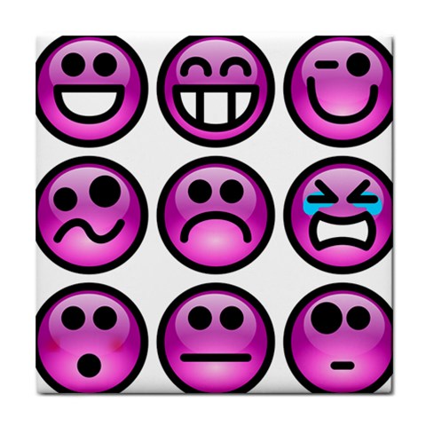 Chronic Pain Emoticons Ceramic Tile from ArtsNow.com Front