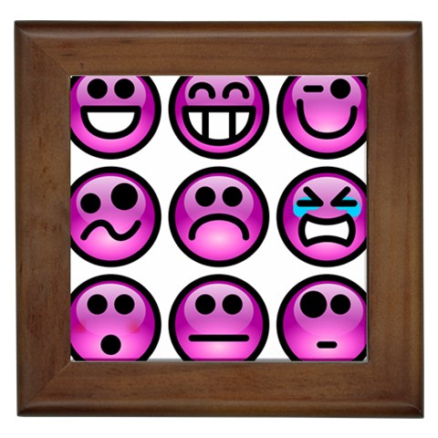 Chronic Pain Emoticons Framed Ceramic Tile from ArtsNow.com Front