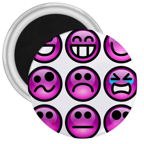 Chronic Pain Emoticons 3  Button Magnet from ArtsNow.com Front