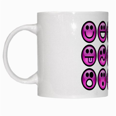 Chronic Pain Emoticons White Coffee Mug from ArtsNow.com Left