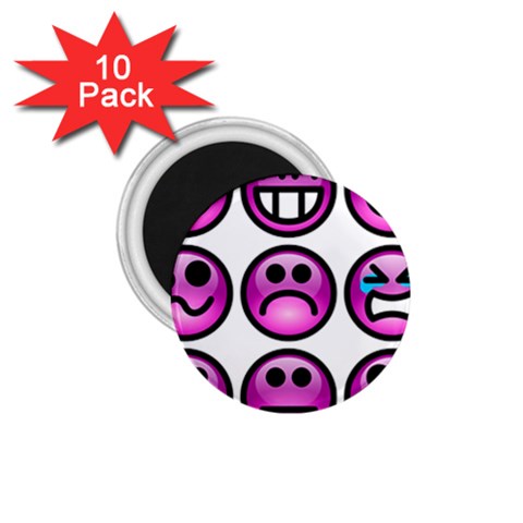 Chronic Pain Emoticons 1.75  Button Magnet (10 pack) from ArtsNow.com Front