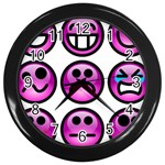 Chronic Pain Emoticons Wall Clock (Black)