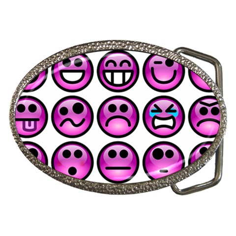 Chronic Pain Emoticons Belt Buckle (Oval) from ArtsNow.com Front