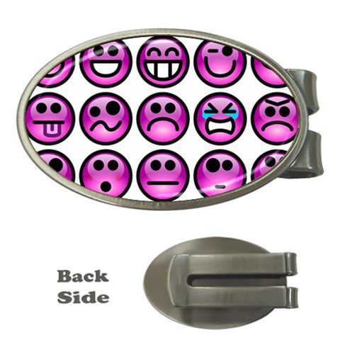 Chronic Pain Emoticons Money Clip (Oval) from ArtsNow.com Front