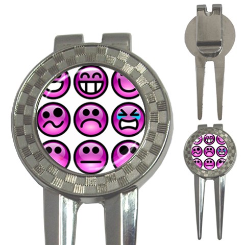 Chronic Pain Emoticons Golf Pitchfork & Ball Marker from ArtsNow.com Front