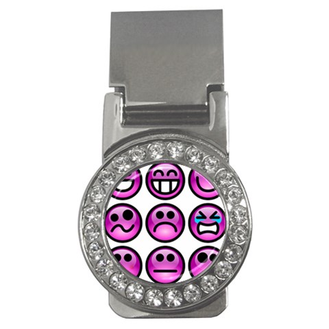 Chronic Pain Emoticons Money Clip (CZ) from ArtsNow.com Front