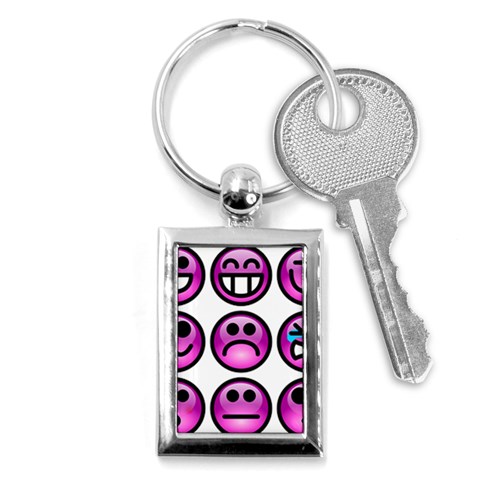 Chronic Pain Emoticons Key Chain (Rectangle) from ArtsNow.com Front